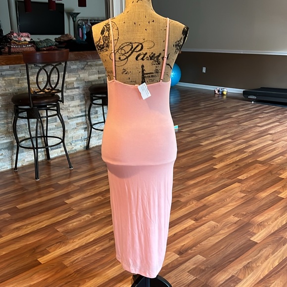 Size L light pink fitted midi with grommets and straps down front center - Picture 5 of 5